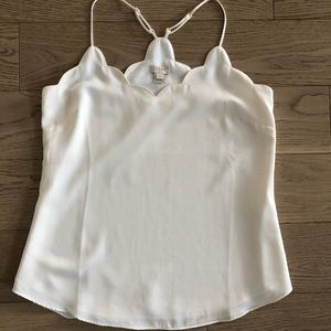 J Crew white/cream scalloped camisole — practically new!
